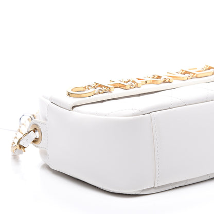 Chanel Calfskin Quilted Enchained Camera Case Bag White 7 of 10