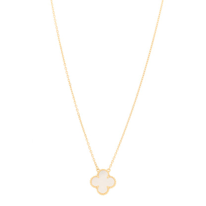 Van Cleef & Arpels 18K Yellow Gold Mother of Pearl Vintage Alhambra Pendant Necklace 1 of 6