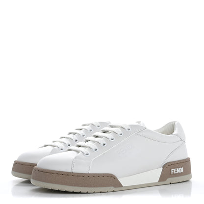 Fendi Calfskin Womens Fendi Match Low Top Sneakers 38 White Beige 4 of 16