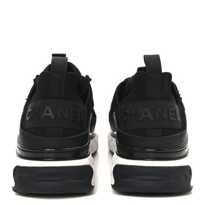 Chanel Velvet Calfskin Mixed Fibers CC Sneakers 39.5 Black 6 of 10