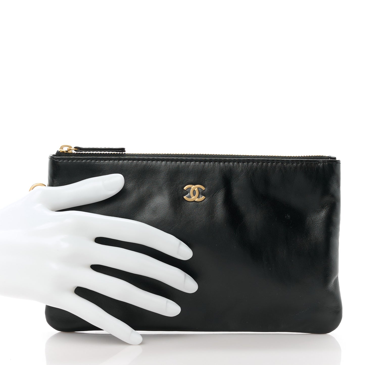 Shiny Calfskin 22 Removable Pouch Black