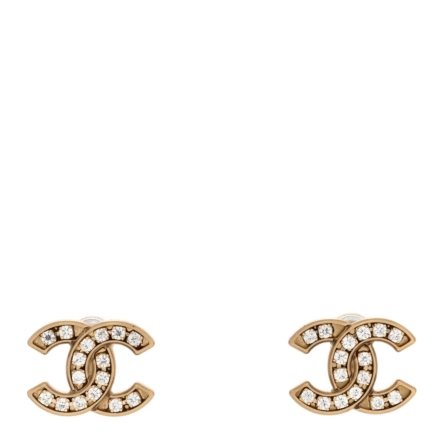 Crystal CC Earrings Gold