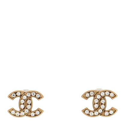 Chanel Crystal CC Earrings Gold 1 of 4