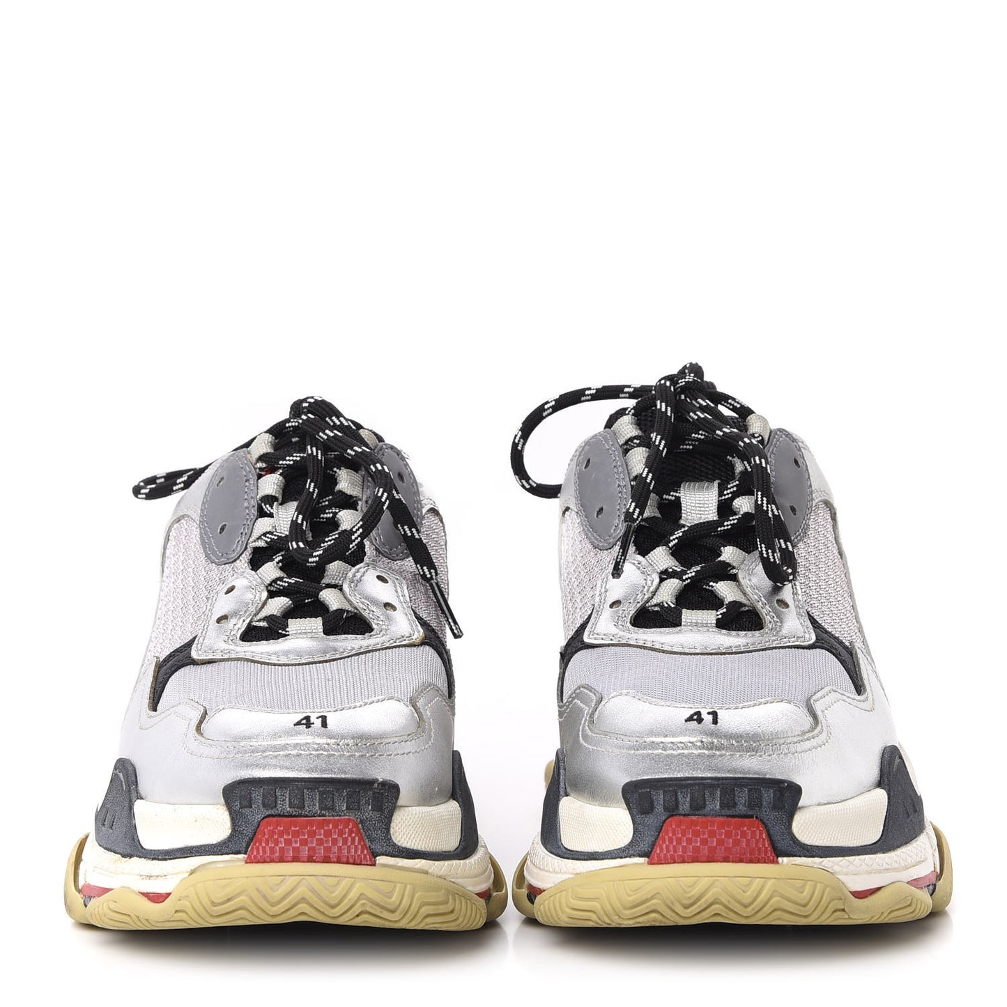 Mesh Nubuck Mens Triple S Sneakers 41 Black Argent