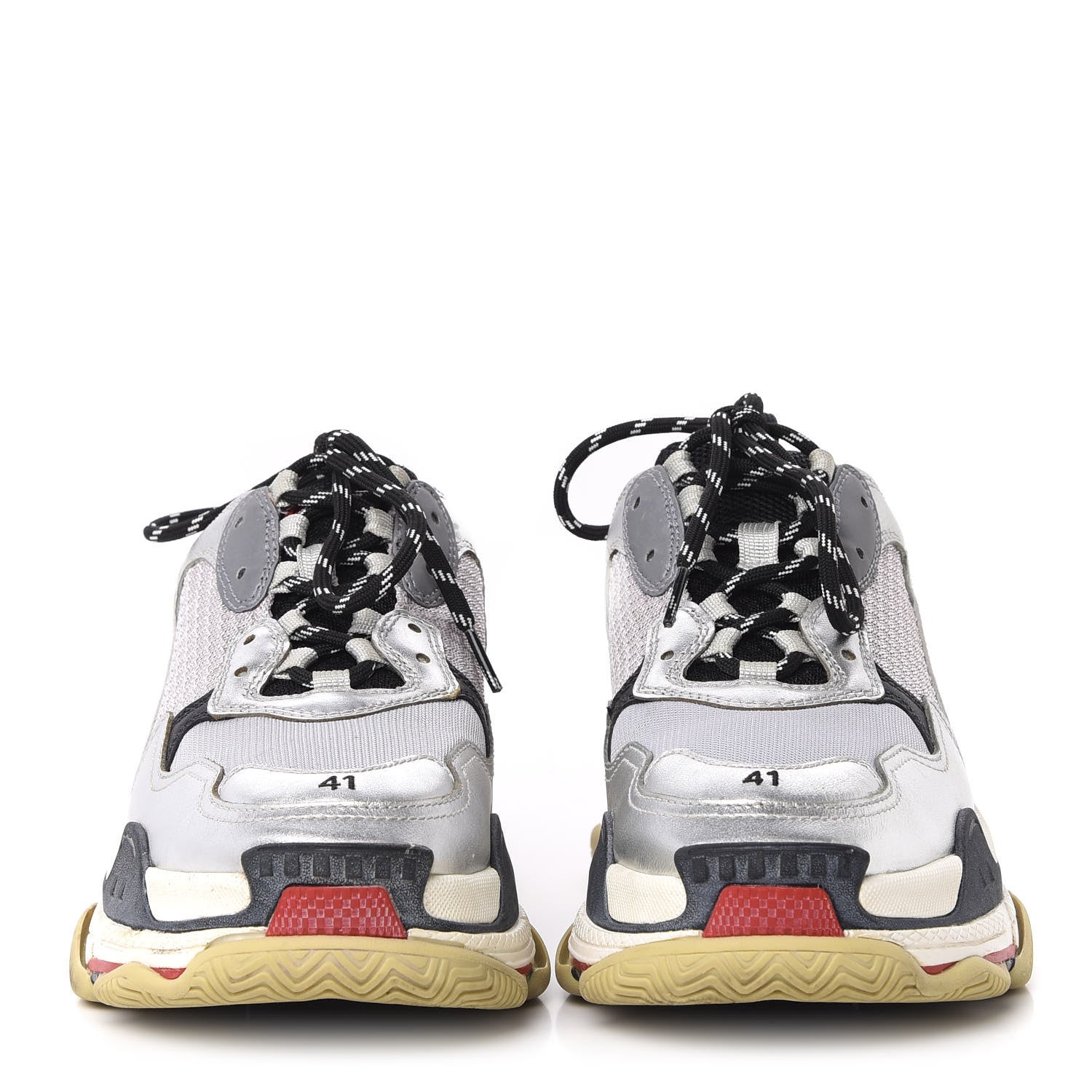 Balenciaga Mesh Nubuck Mens Triple S Sneakers 41 Black Argent 2 of 11