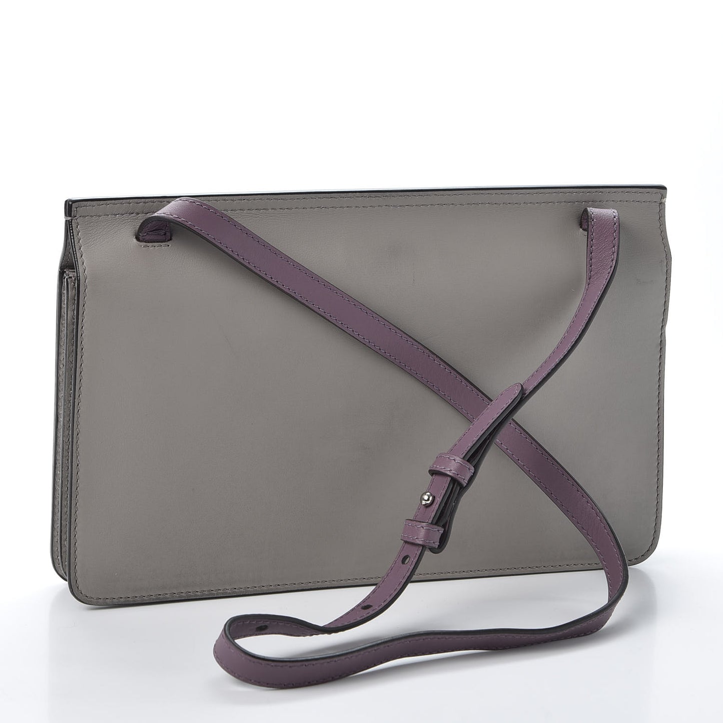 Calfskin Lady Bamboo Shoulder Bag Grey
