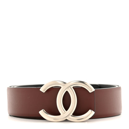 Chanel Calfskin CC Reversible Belt 85 34 Black Burgundy 2 of 9
