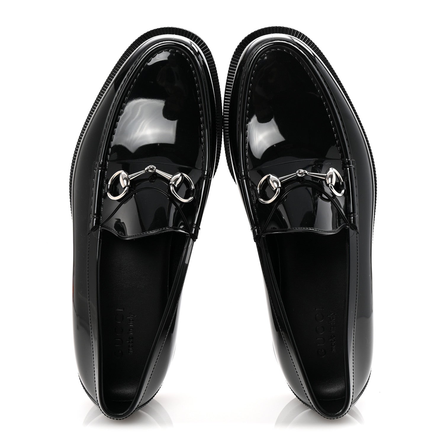 Gucci Rubber Mens Horsebit Moccasin Loafers 10 Black 2 of 9