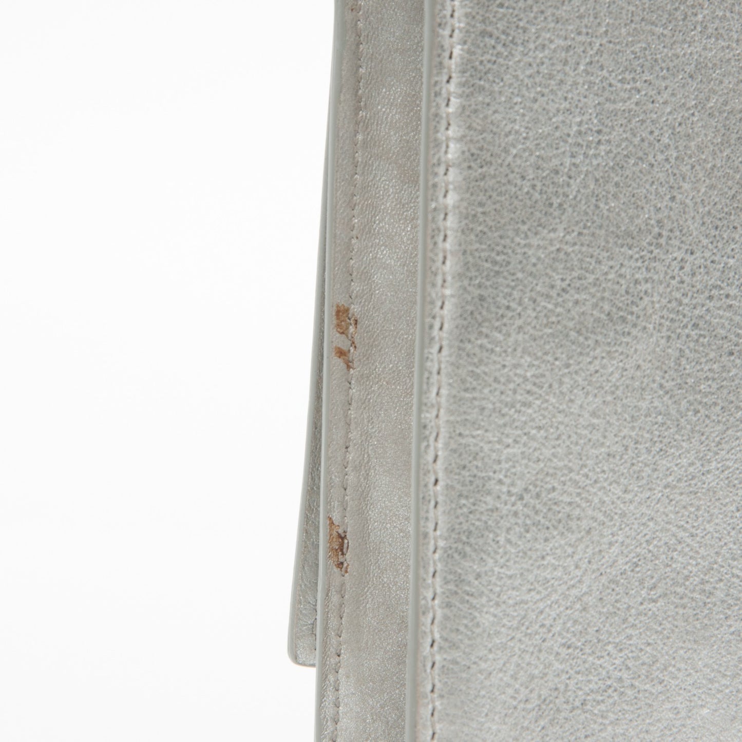 Metallic Calfskin Monogram Large Belle De Jour Clutch Silver
