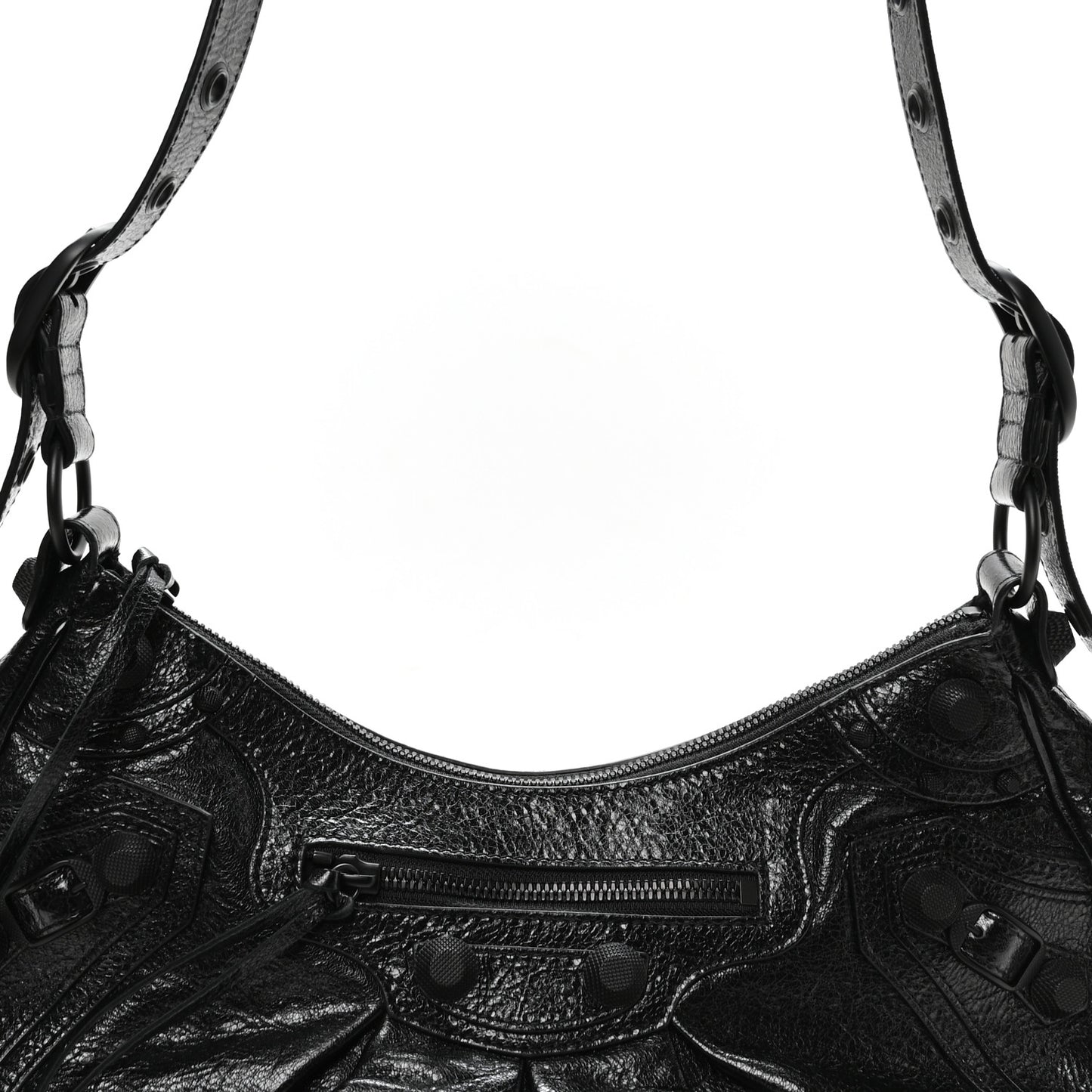 Agneau Arena Monochrome Small Le Cagole Shoulder Bag Black
