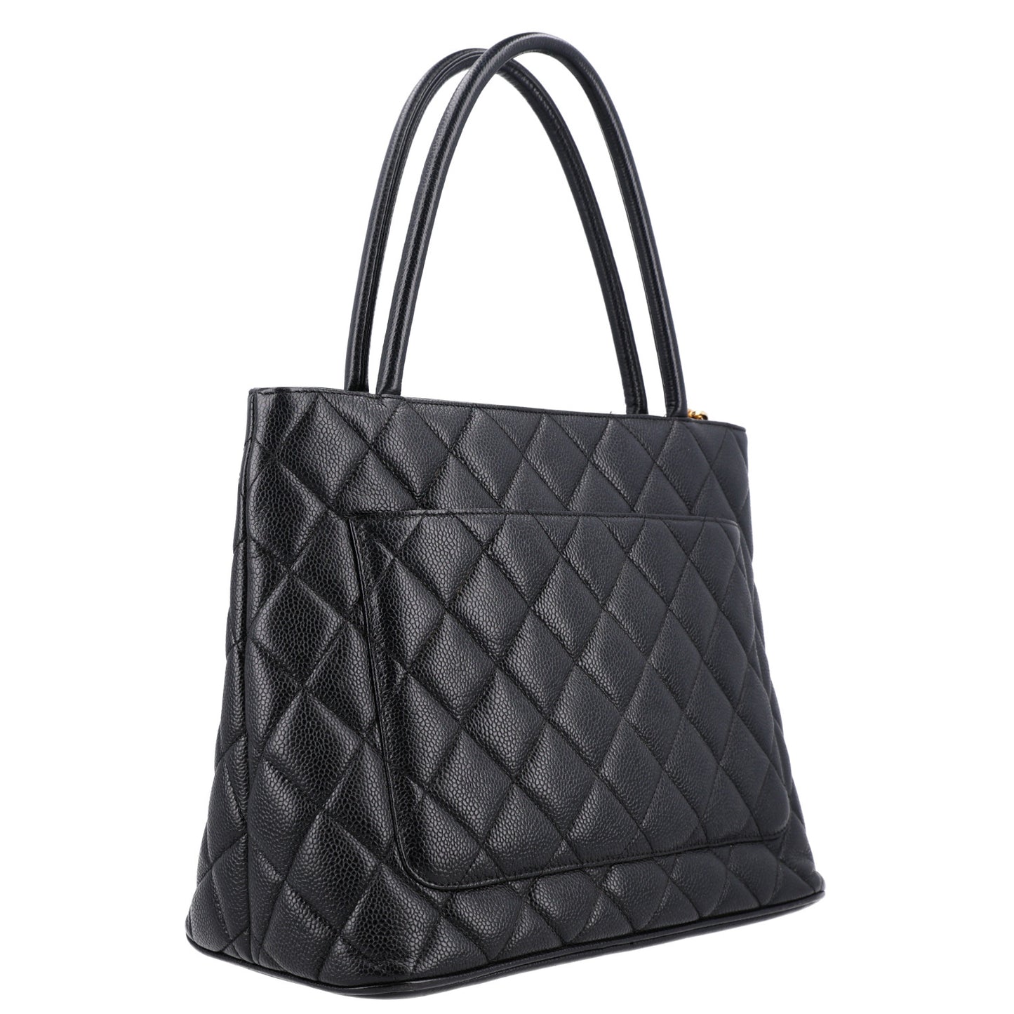 Caviar Quilted Medallion Tote Black