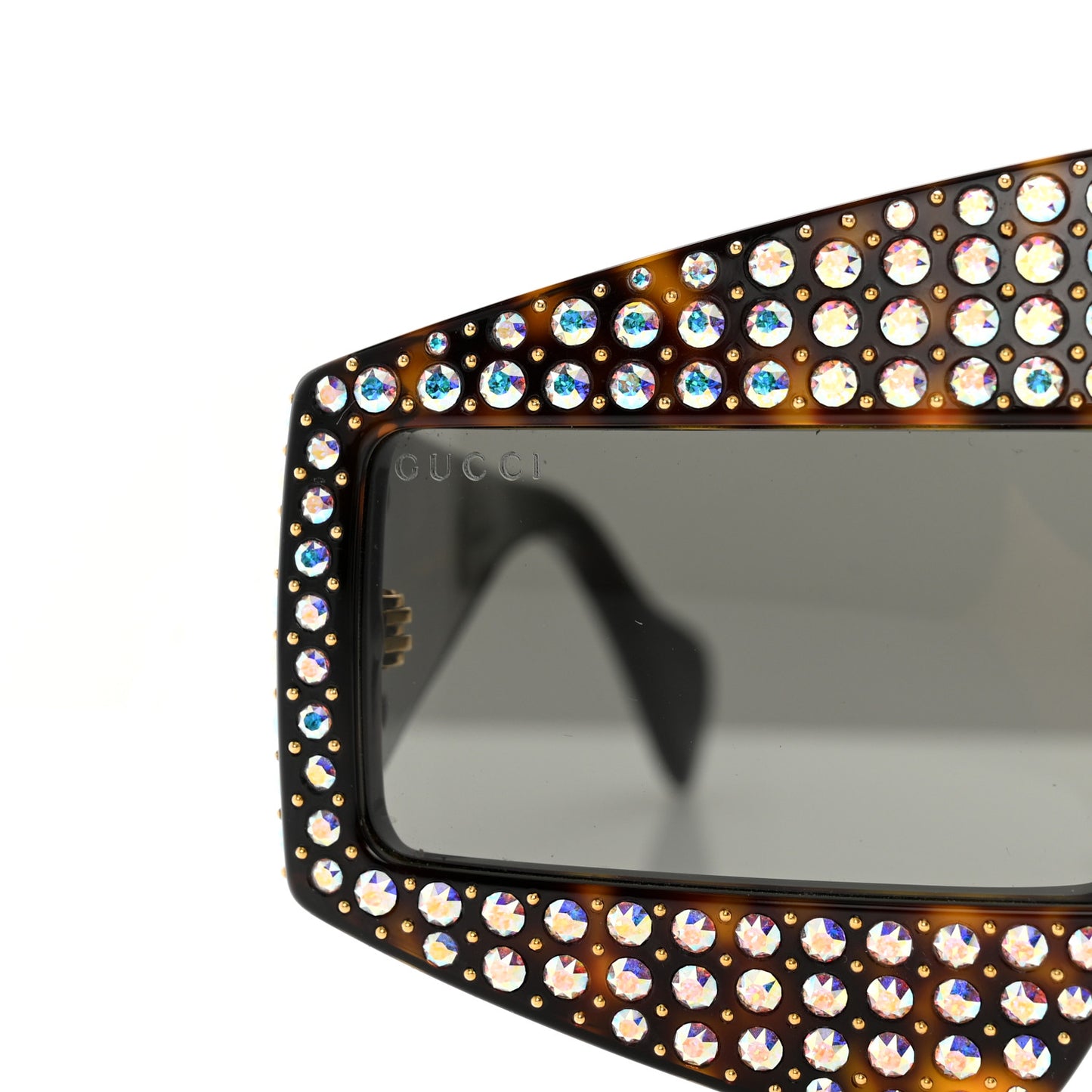 Crystal Rectangular Frame Sunglasses GG0357S Tortoiseshell