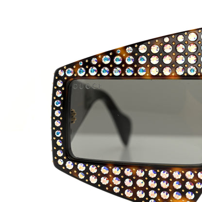 Gucci Crystal Rectangular Frame Sunglasses GG0357S Tortoiseshell 7 of 8
