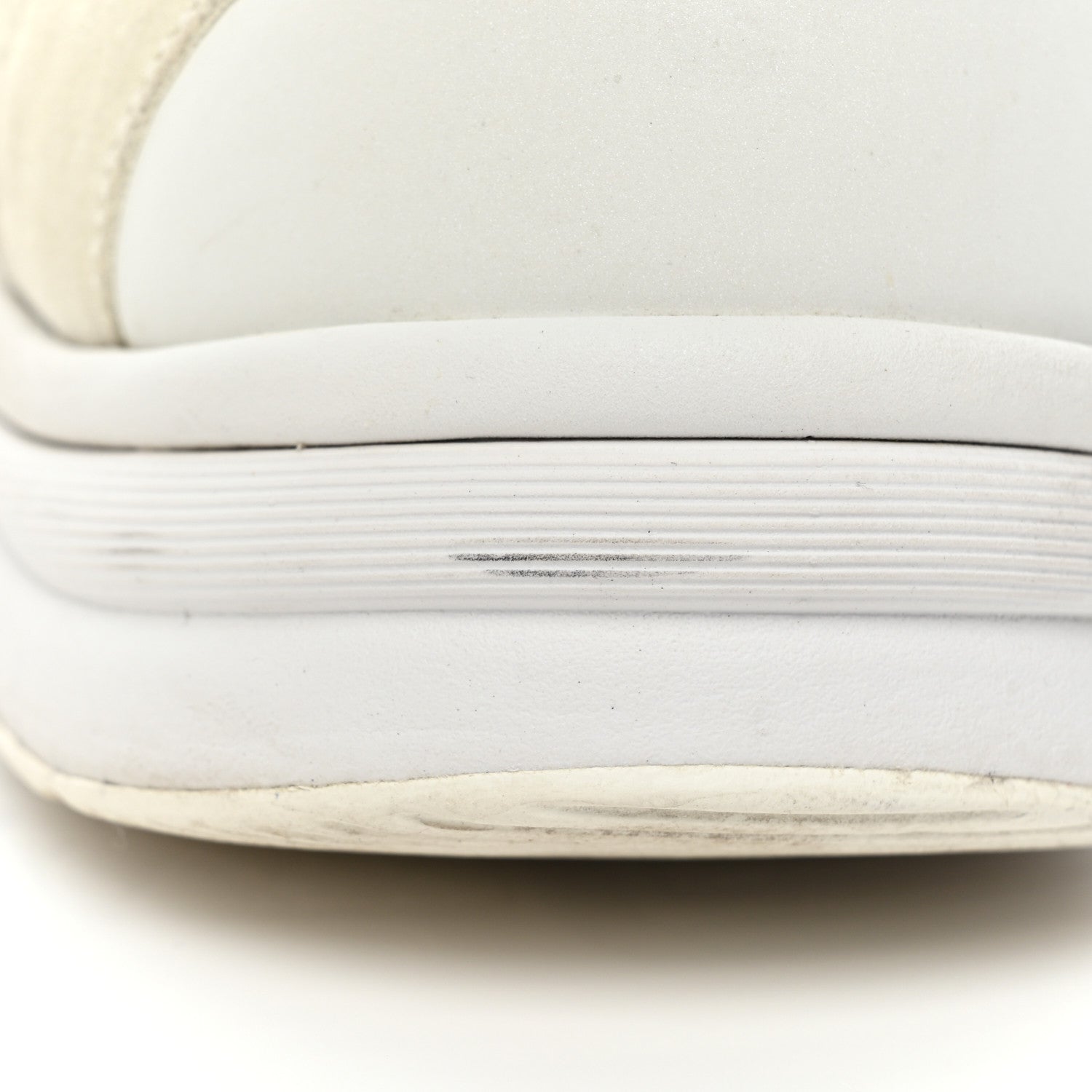 Chanel Suede Calfskin Fabric CC Sneakers 41 White 14 of 19