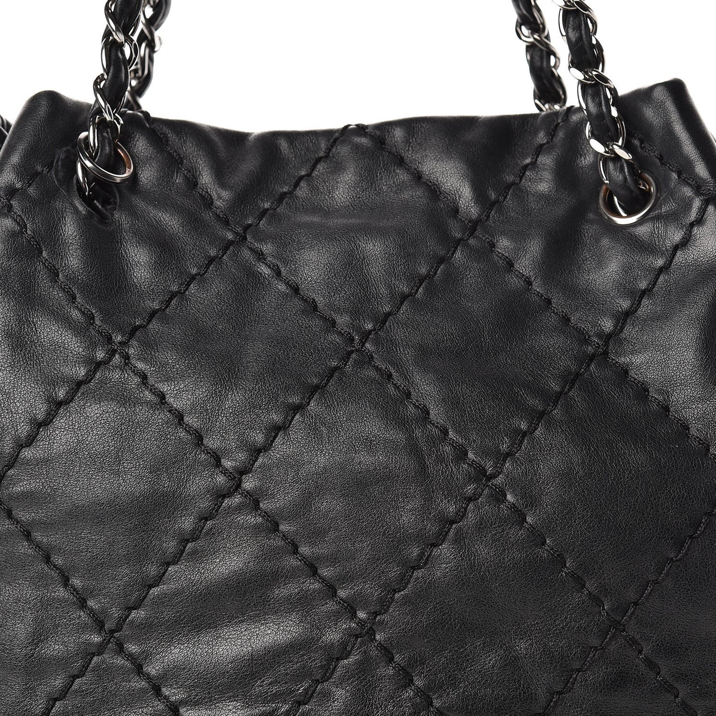 Lambskin Expandable Tote Black