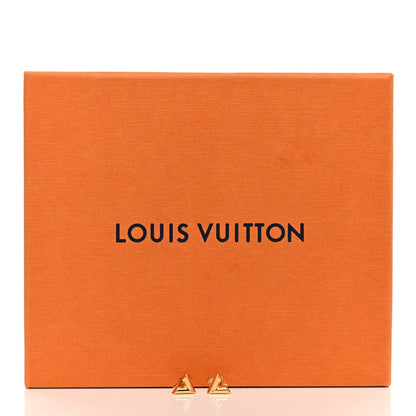 Louis Vuitton Brass Essential V Stud Earrings Gold 5 of 5