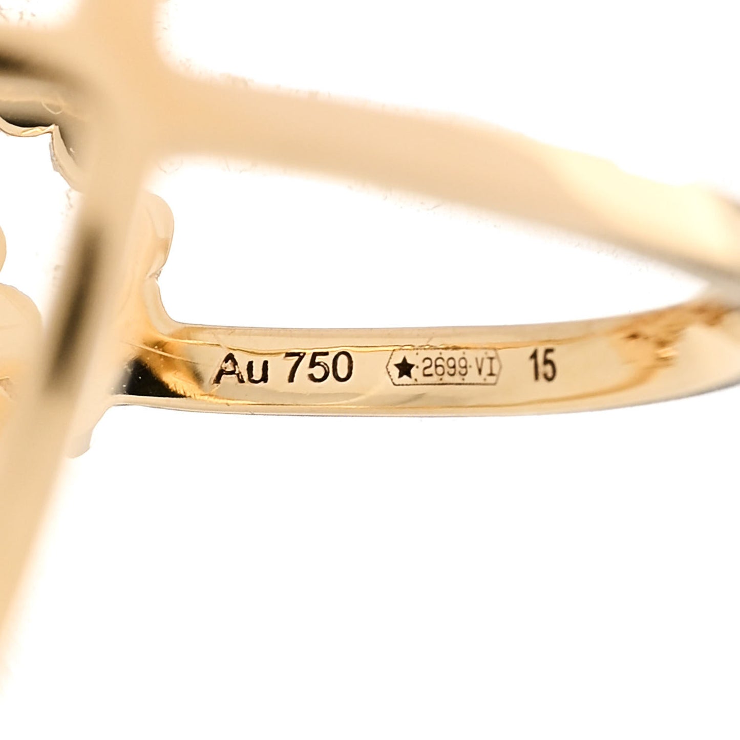 18K Yellow Gold Diamond Running G Cross Ring 55 7.25