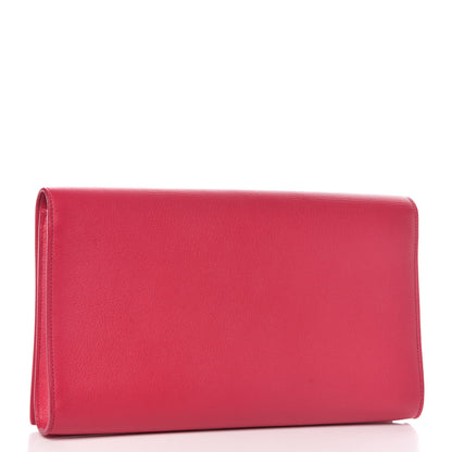 Saint Laurent Goatskin Monogram Large Belle De Jour Clutch Lipstick Fuchsia 3 of 8