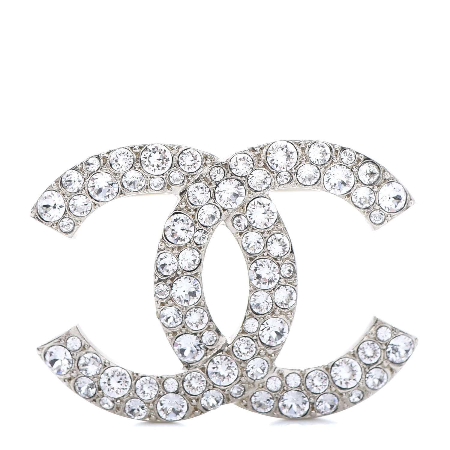 Chanel Crystal Palais Garnier CC Brooch Silver 1 of 5