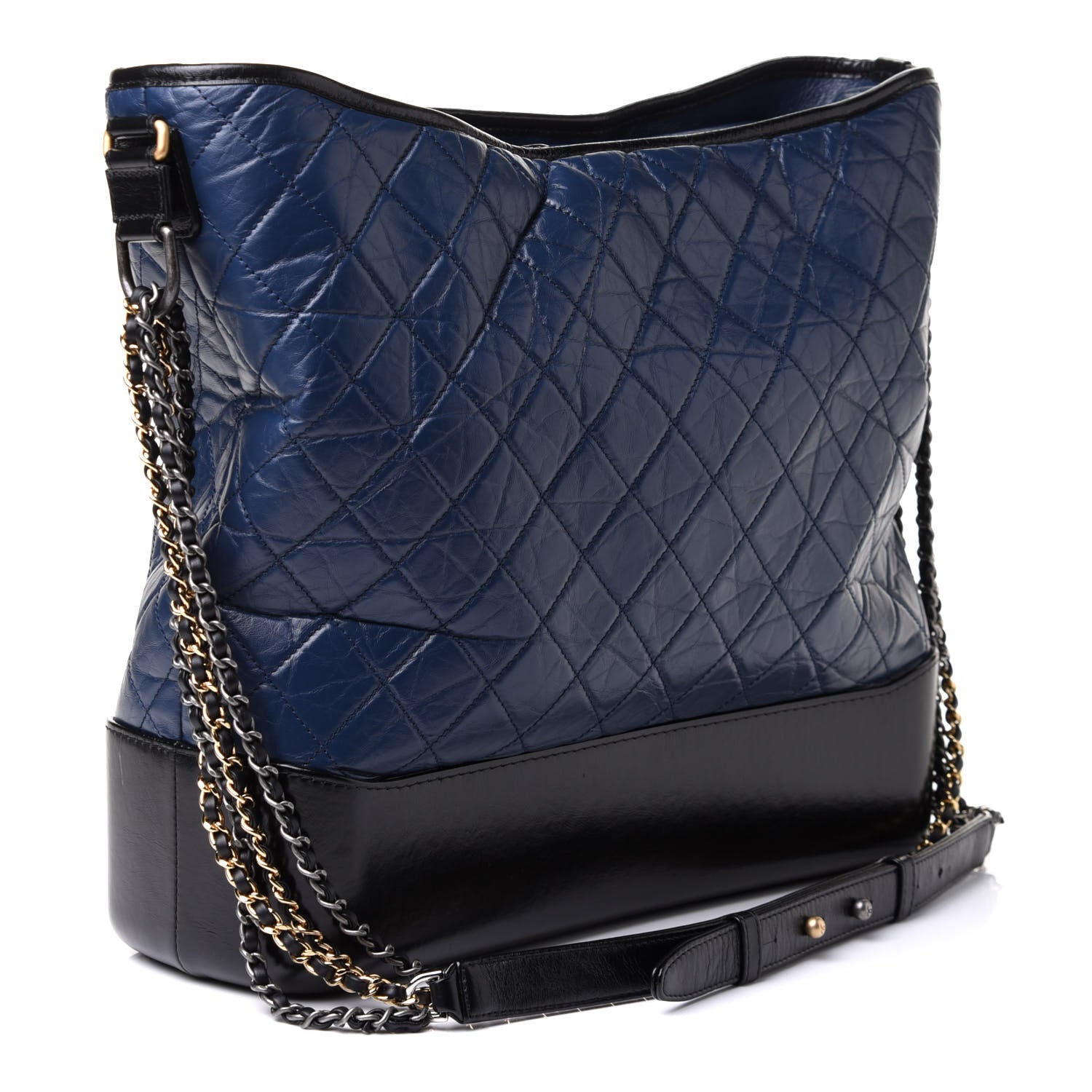 Chanel Aged Calfskin Quilted Maxi Gabrielle Hobo Navy Black 2 of 11