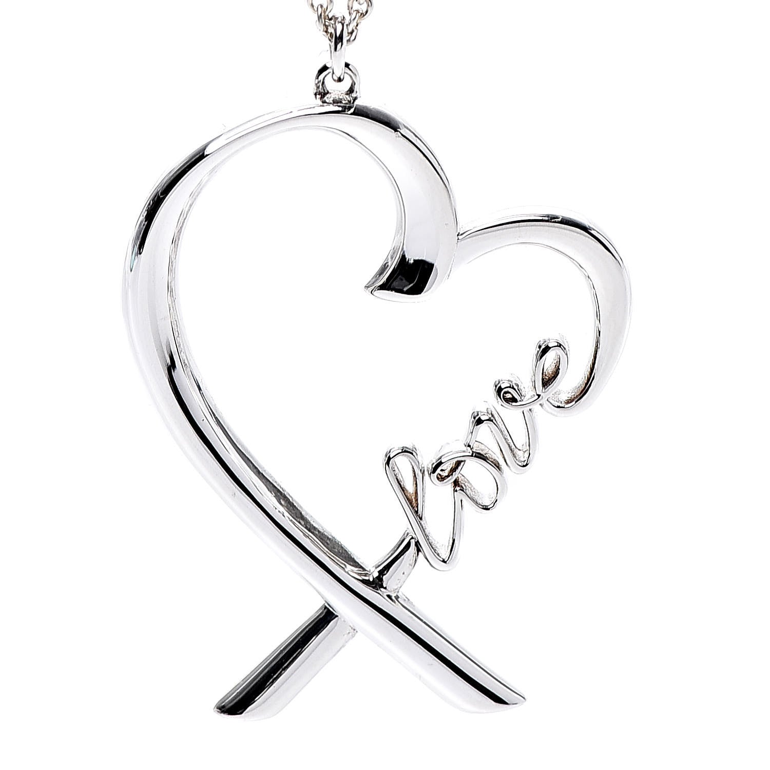 Tiffany Sterling Silver Paloma Picasso Loving Heart Love Pendant Necklace 4 of 6