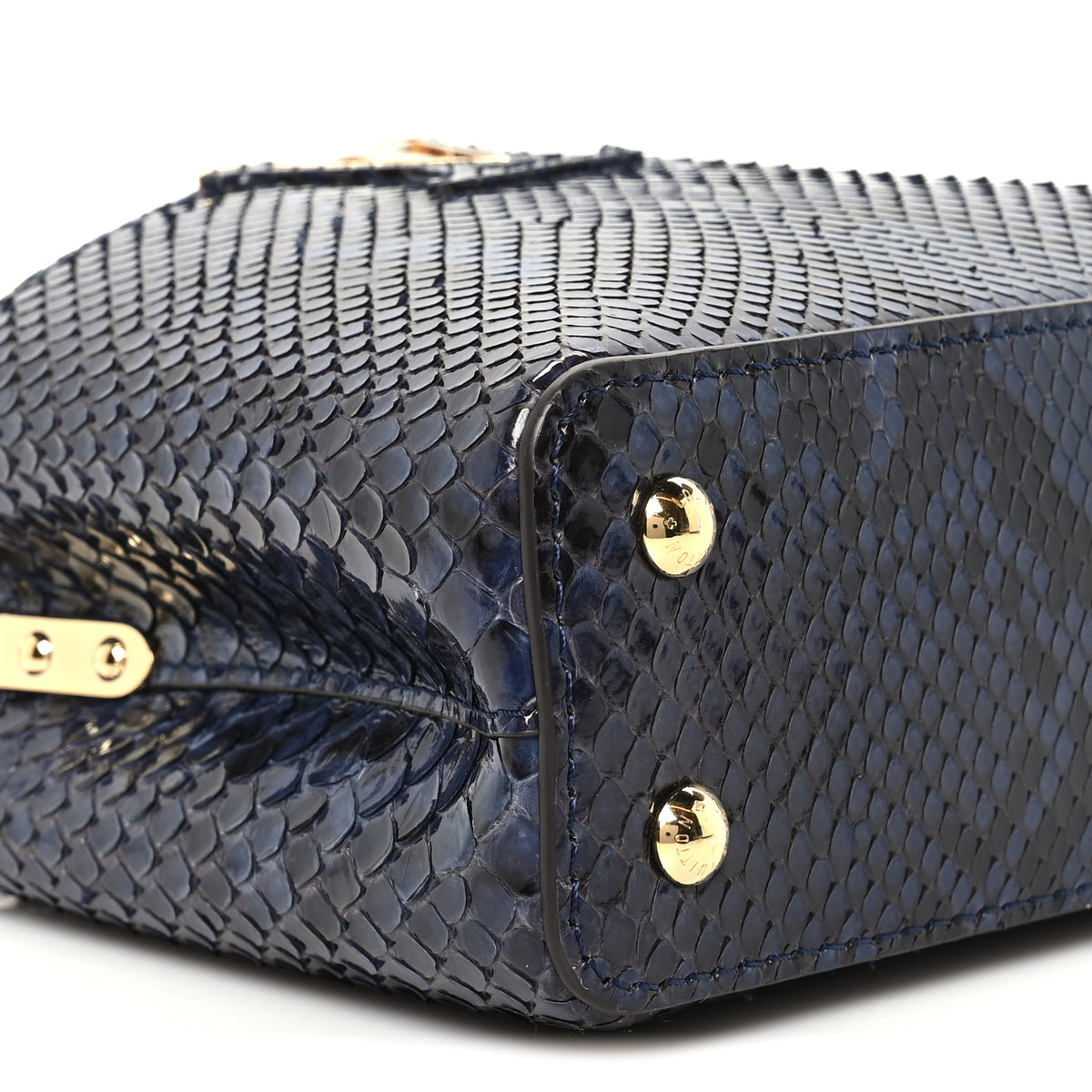 Louis Vuitton Snakeskin Capucines Mini Blue 8 of 9