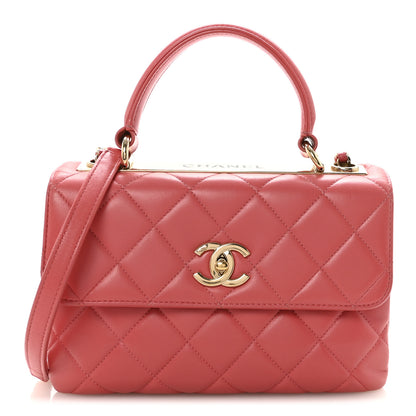 Chanel Lambskin Quilted Small Trendy CC Flap Dual Handle Bag Dark Pink 1 of 10