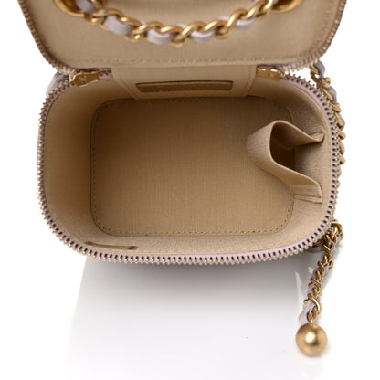 Chanel Lambskin Quilted Pearl Crush Mini Vanity Case With Chain Light Purple 5 of 9