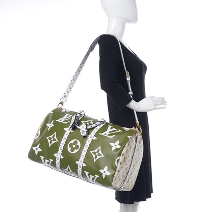 Louis Vuitton Monogram Giant Keepall Bandouliere 50 Kaki Beige 3 of 10