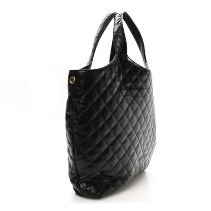 Saint Laurent Lambskin Quilted Maxi Icare Shopping Tote Black 3 of 10