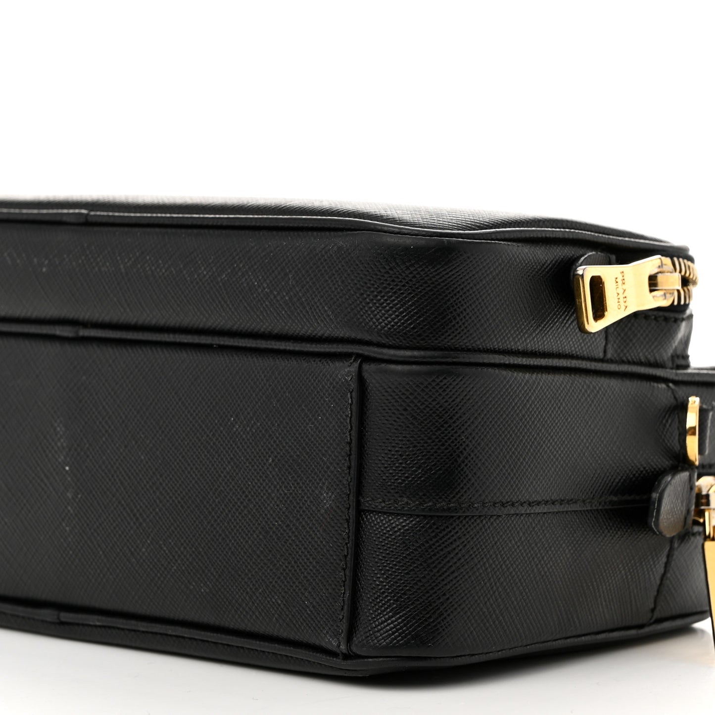 Saffiano Lux Camera Case Crossbody Bag Black