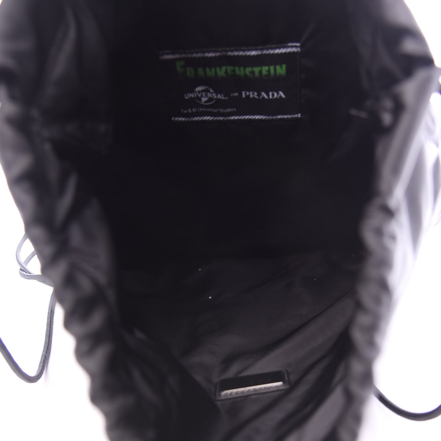 X UNIVERSAL STUDIOS Tessuto Nylon Saffiano Frankenstein Drawstring Backpack Black