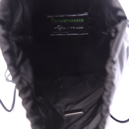 Prada X UNIVERSAL STUDIOS Tessuto Nylon Saffiano Frankenstein Drawstring Backpack Black 4 of 9
