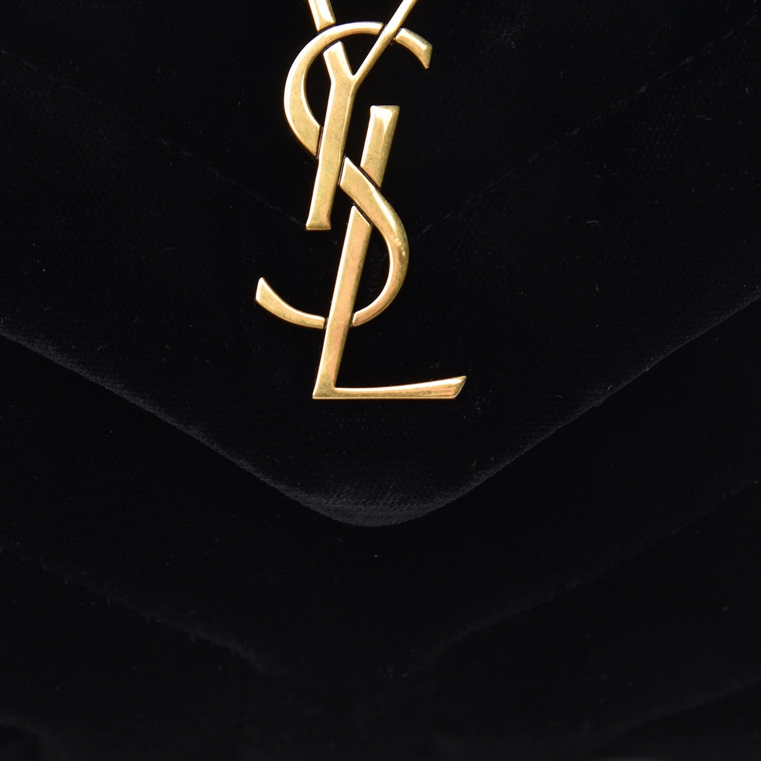 Saint Laurent Velvet Y Quilted Monogram Toy Loulou Chain Satchel French Black 14 of 16