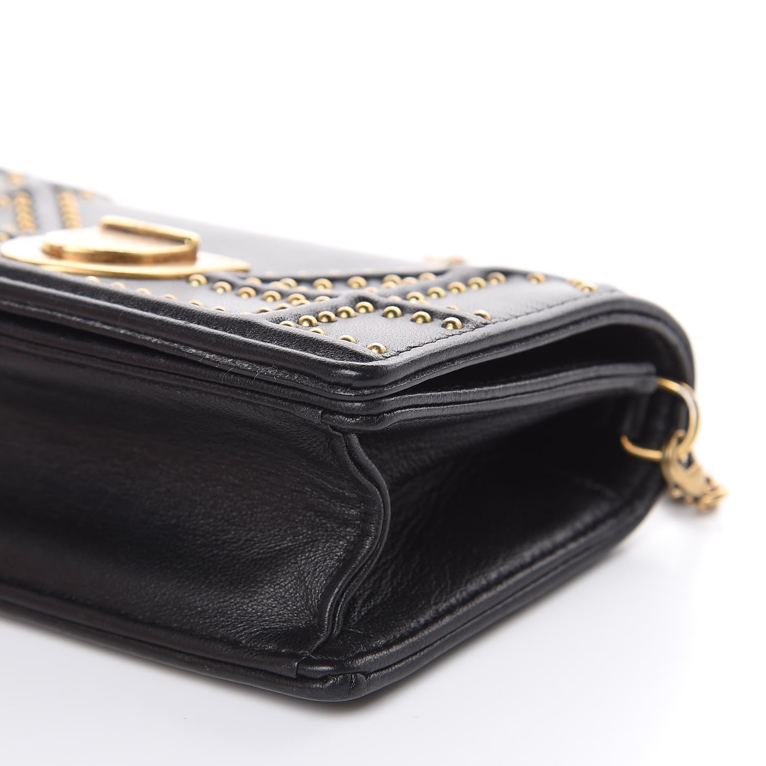 Christian Dior Lambskin Studded Micro Diorama Flap Bag Black 8 of 16