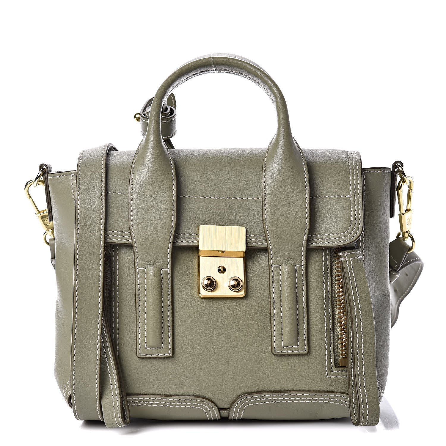 3.1 Phillip Lim 3.1 Calfskin Mini Pashli Satchel Sage 1 of 12