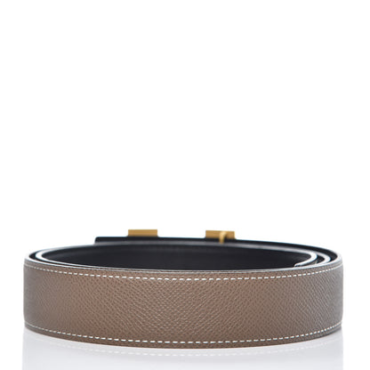 Hermes Swift Epsom 32mm H Belt 95 Black Etoupe 3 of 8