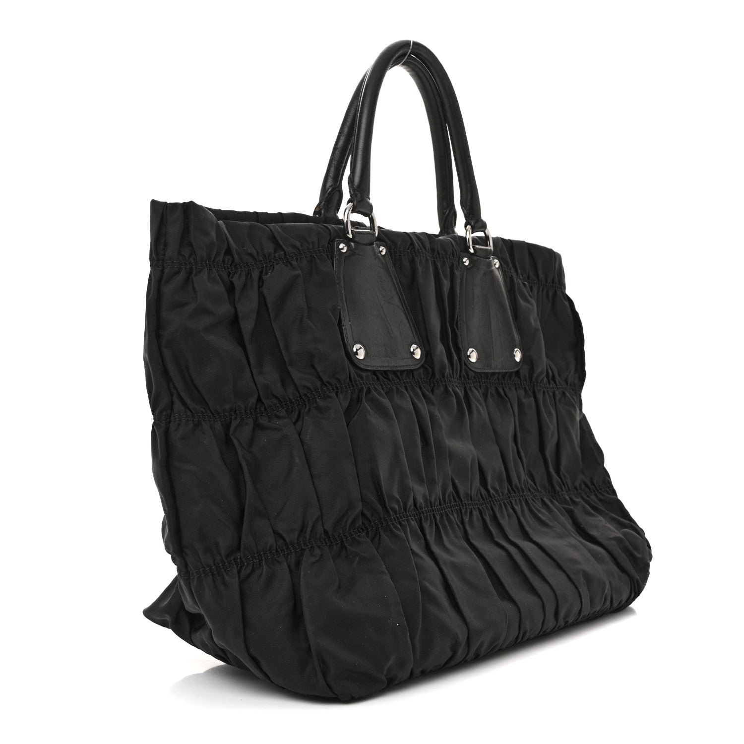 Prada Tessuto Nylon Gaufre Tote Black 3 of 14