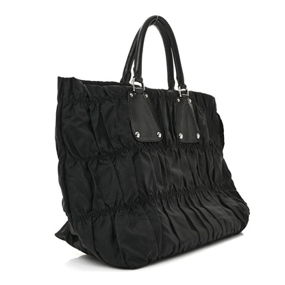 Prada Tessuto Nylon Gaufre Tote Black 3 of 14