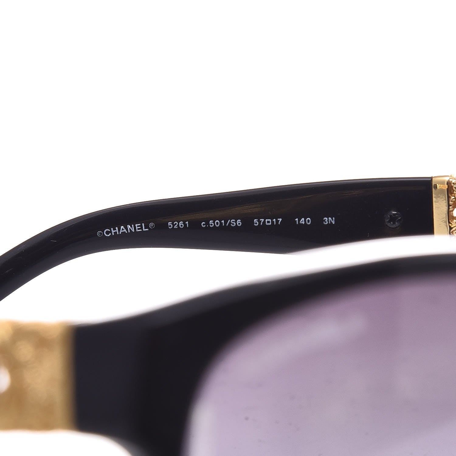 Chanel Metal Filigree Butterfly Sunglasses 5261 Black 5 of 8