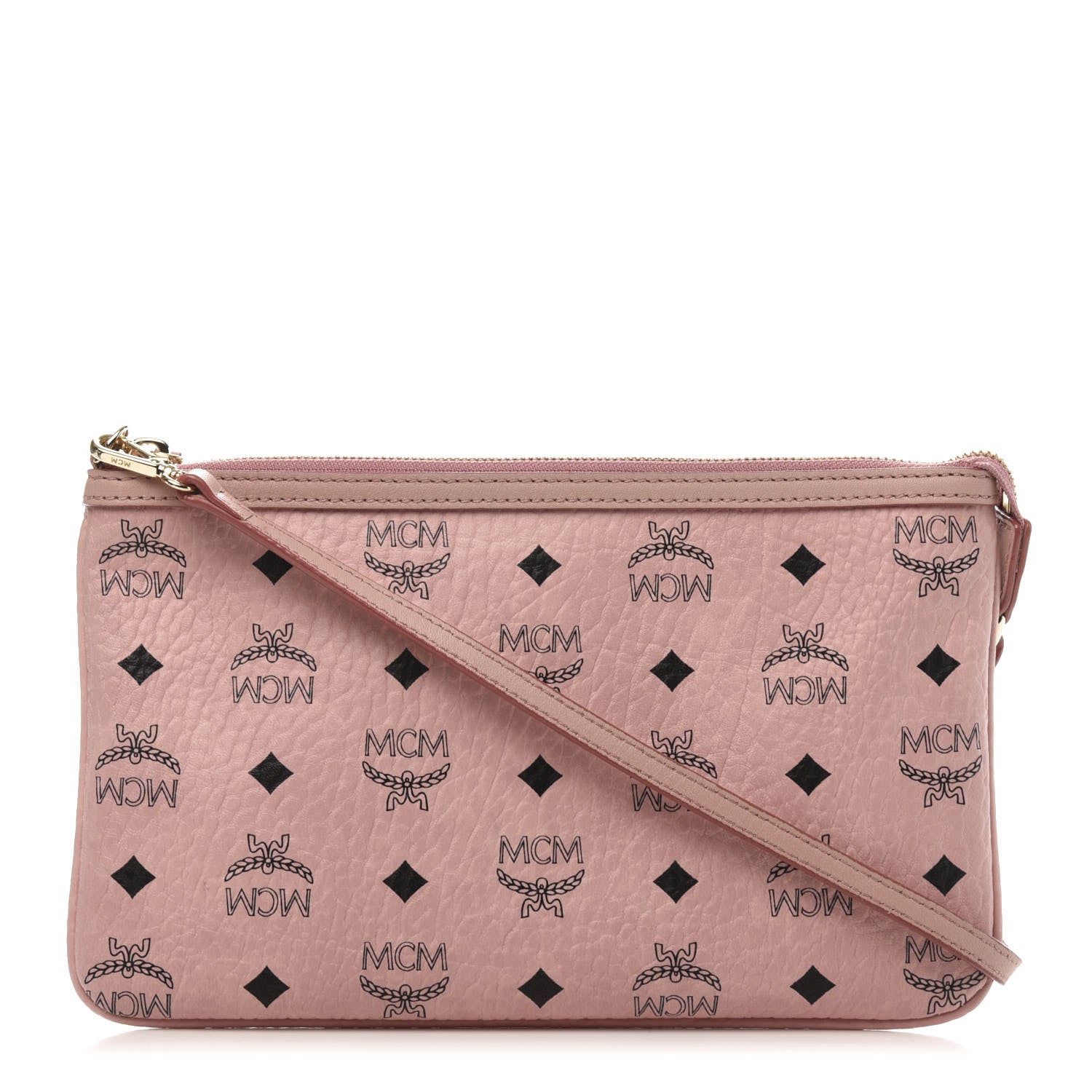 MCM Visetos Liz Shopper Tote Pouch Light Pink 1 of 8