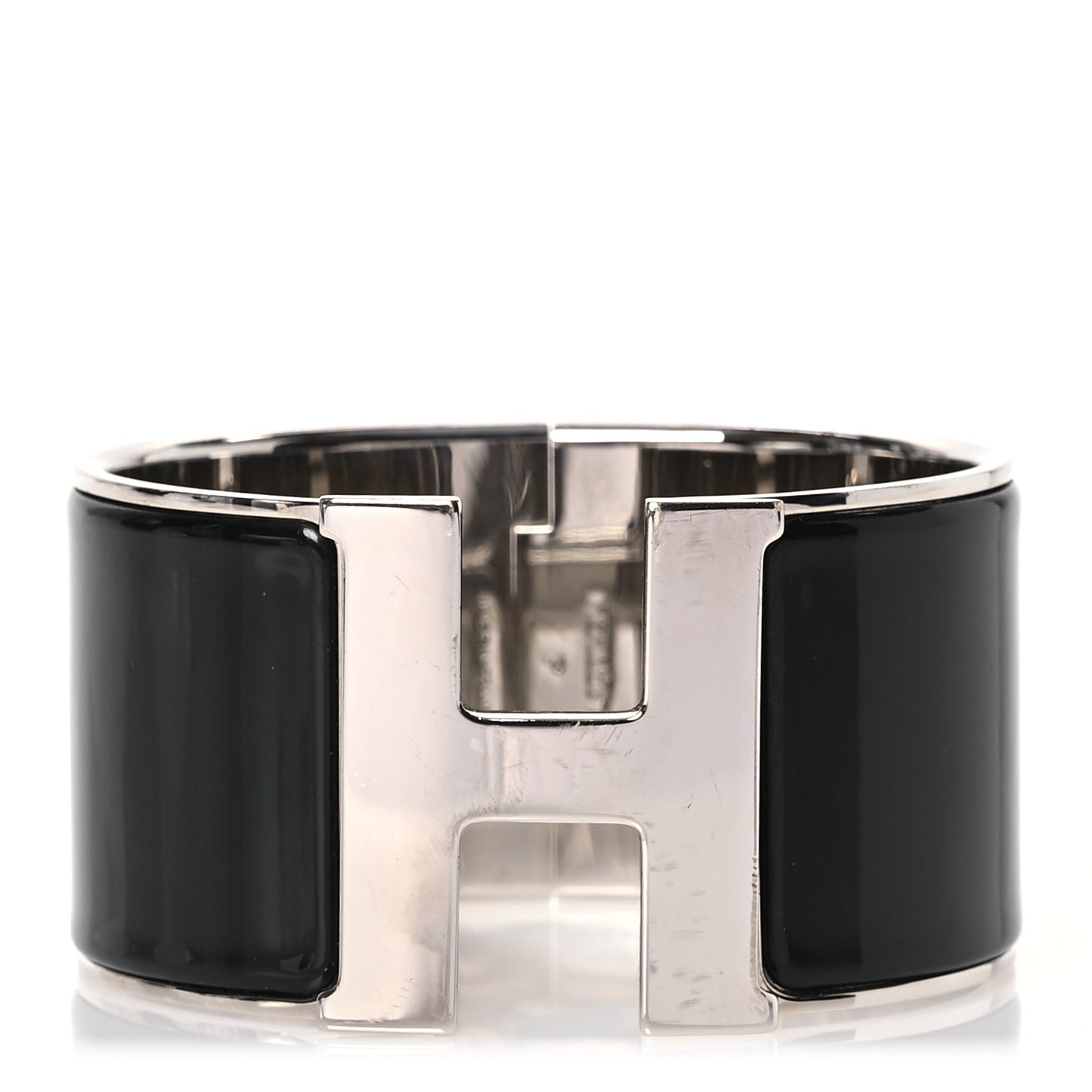 Enamel Extra Wide Clic Clac H Bracelet GM Black