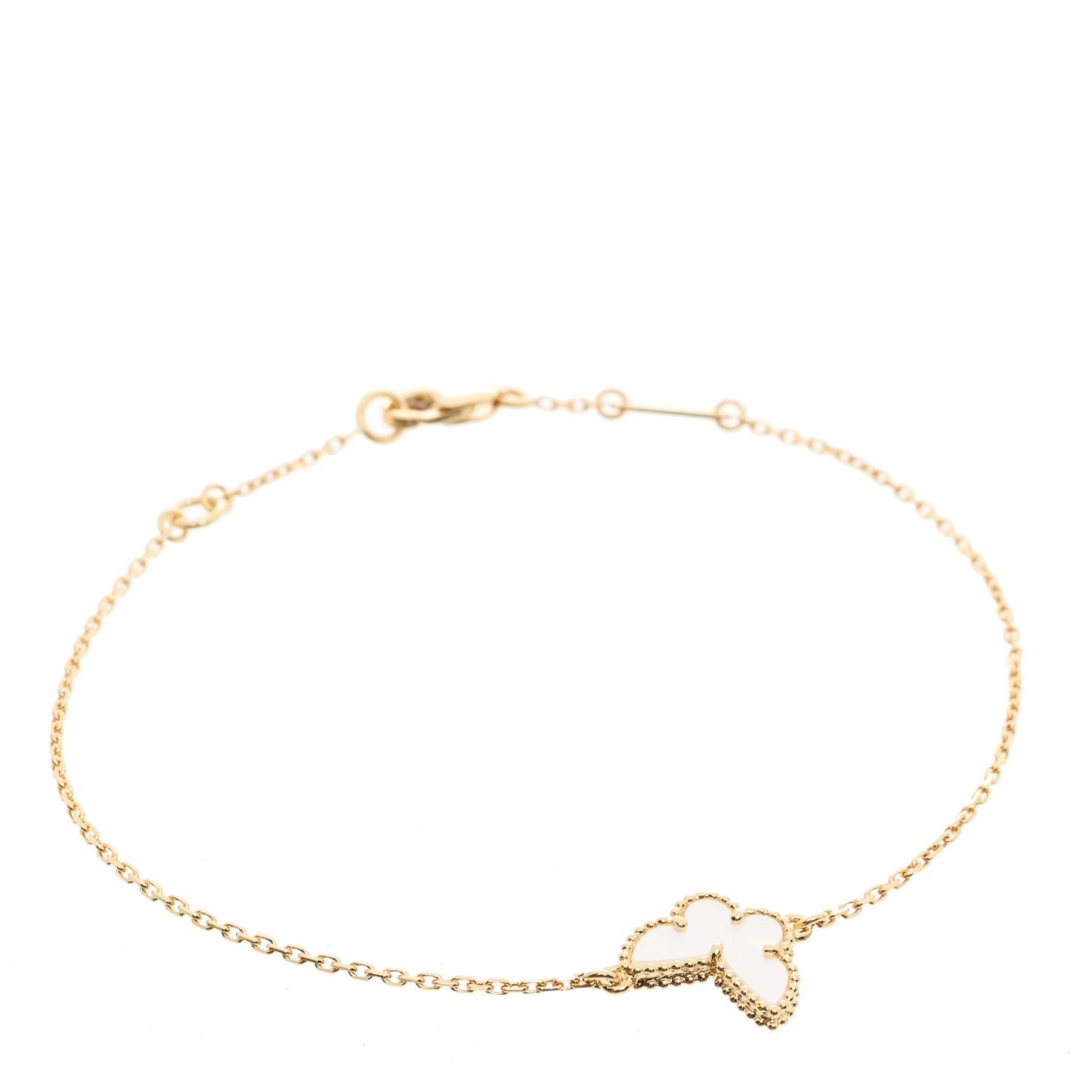 18K Yellow Gold Mother of Pearl Sweet Alhambra Butterfly Bracelet