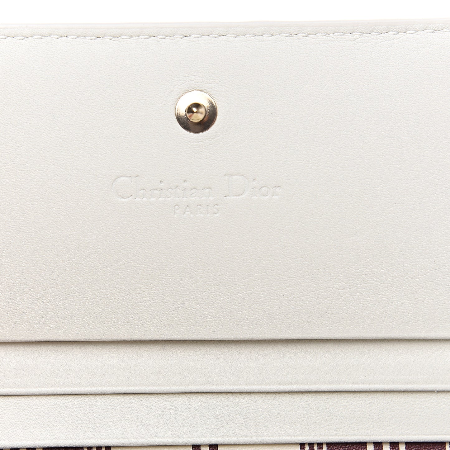 Calfskin Print Compact Wallet White