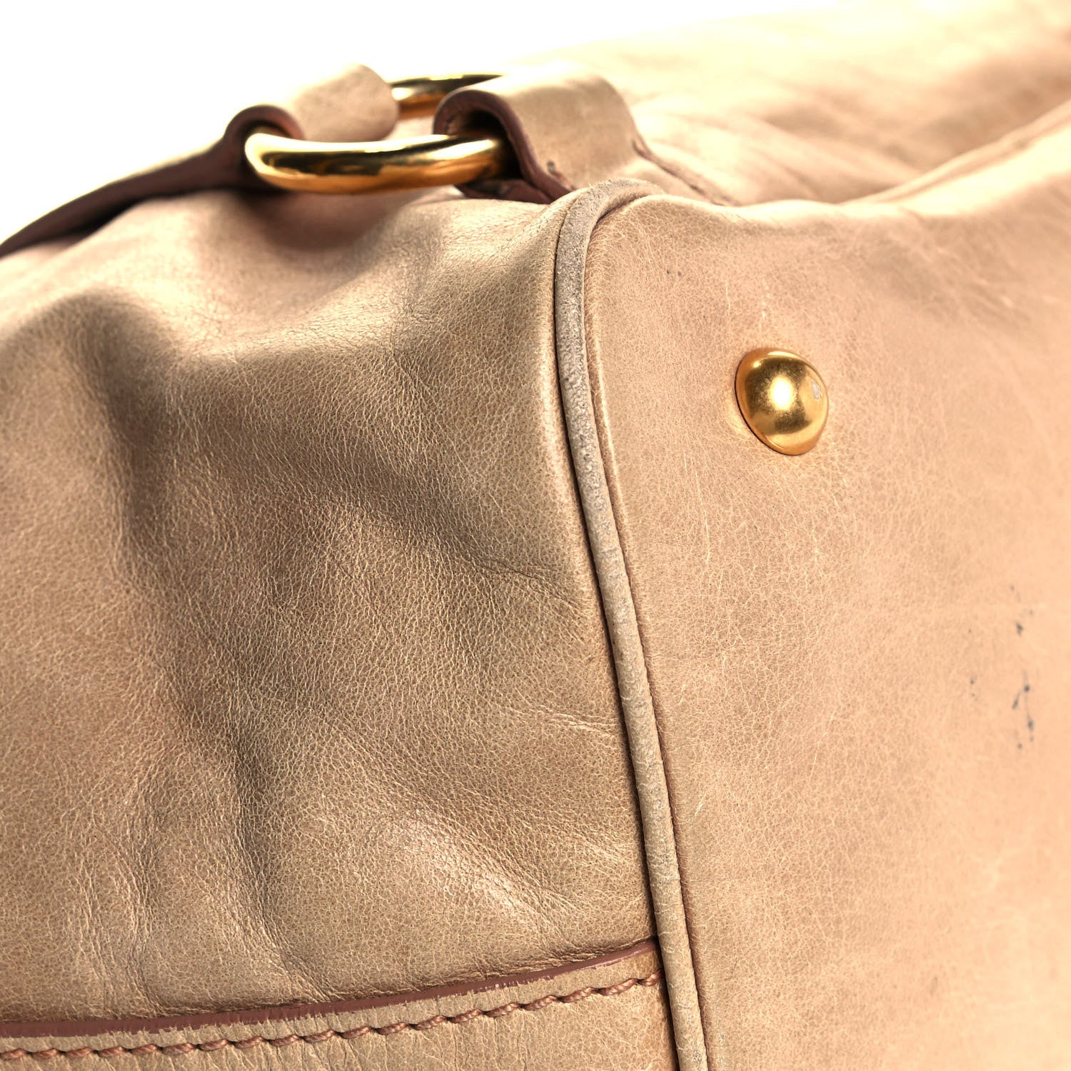 Miu Miu Vitello Shine Tote Beige 7 of 16