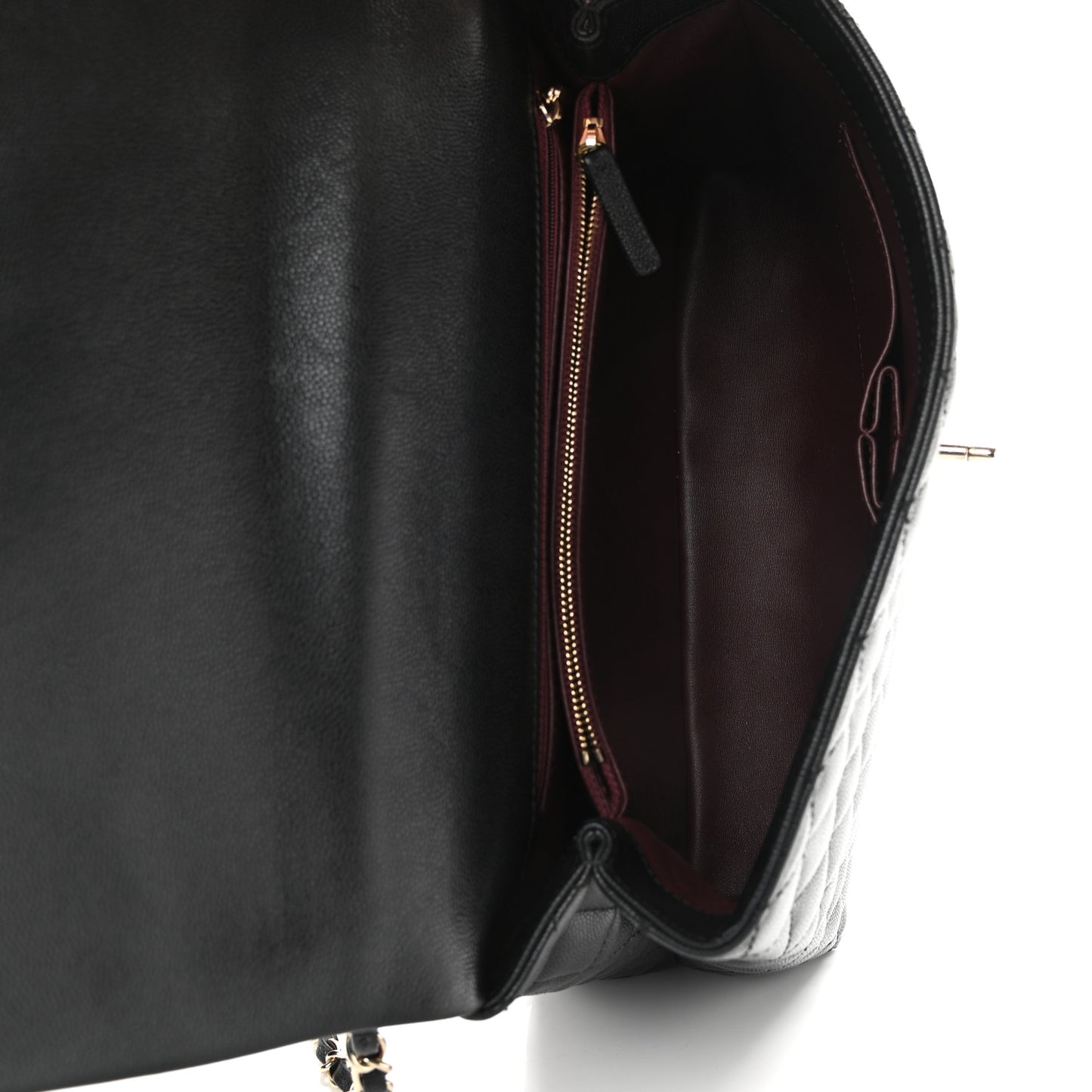 Caviar Quilted Medium Coco Handle Flap Black