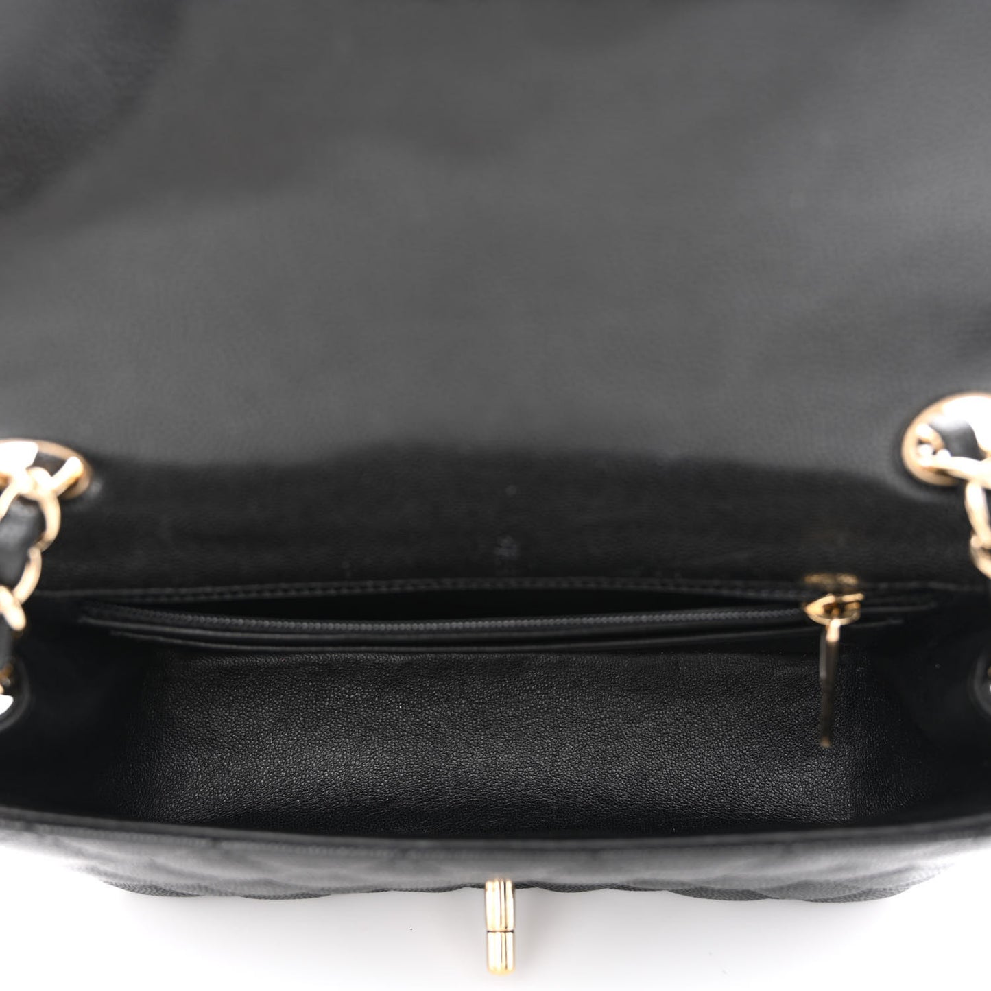 Caviar Quilted Mini Rectangular Flap Black