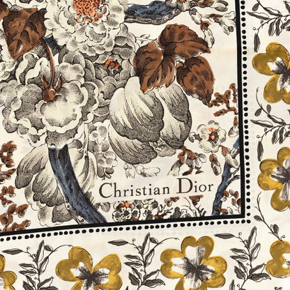 Christian Dior Silk Tree Scarf White Multicolor 2 of 3