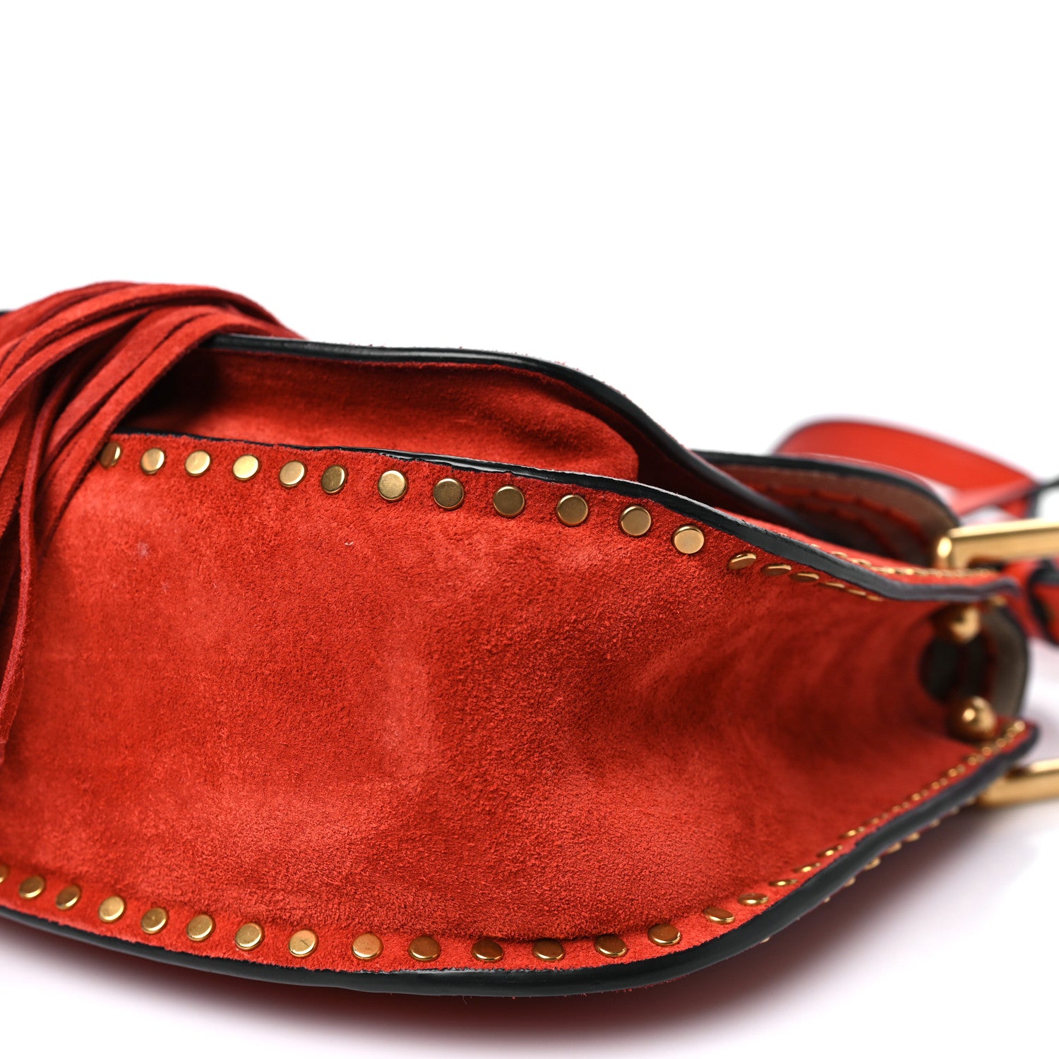 Chloe Suede Calfskin Braided Mini Hudson Shoulder Bag Sepia Red 10 of 12