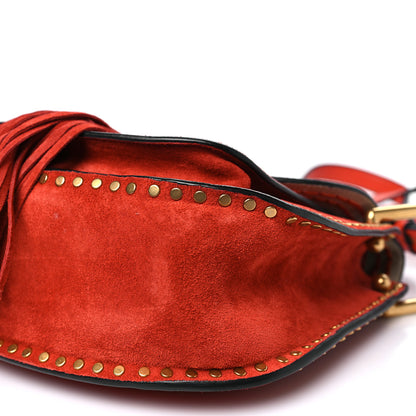 Chloe Suede Calfskin Braided Mini Hudson Shoulder Bag Sepia Red 10 of 12